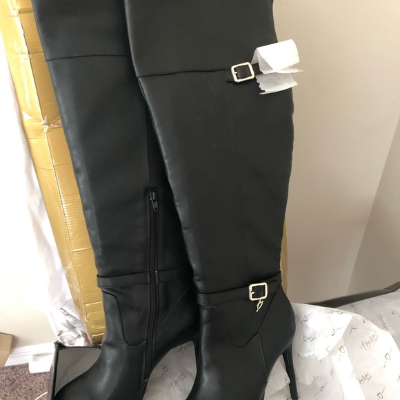 Thalia Sodi Womens Carulap Black Over-The-Knee Boots 8 Wide - Picture 6 of 7